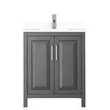 Wyndham Collection Daria 30" Dark Gray Single Vanity with Cultured Marble Top