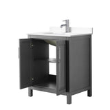 Wyndham Collection Daria 30" Dark Gray Single Vanity with Cultured Marble Top