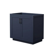 Wyndham Collection Miranda 35.25 in. Bathroom Vanity Cabinet, Dark Blue
