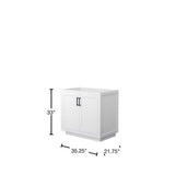 Wyndham Collection Miranda 35.25 in. Bathroom Vanity Cabinet in White
