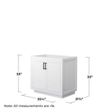 Wyndham Collection Miranda 35.25 in. Bathroom Vanity Cabinet in White