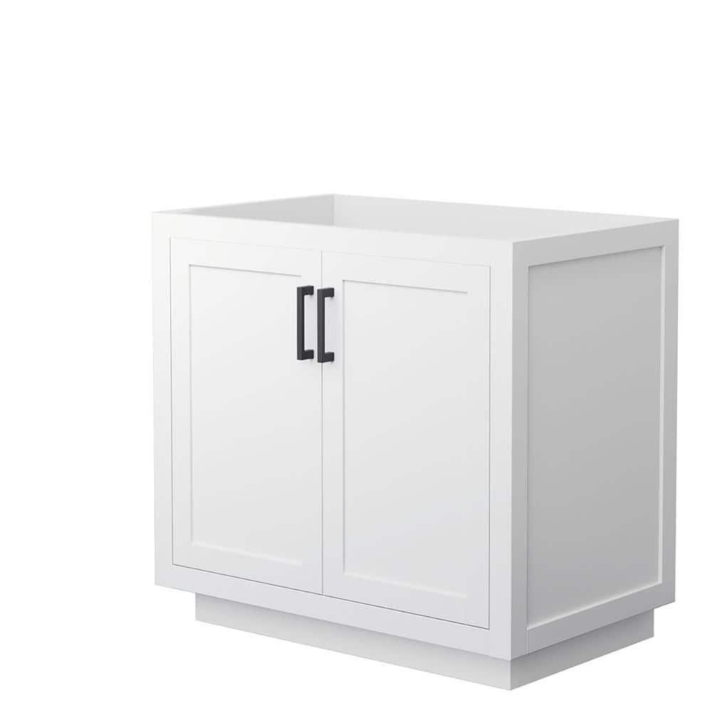 Wyndham Collection Miranda 35.25 in. Bathroom Vanity Cabinet in White