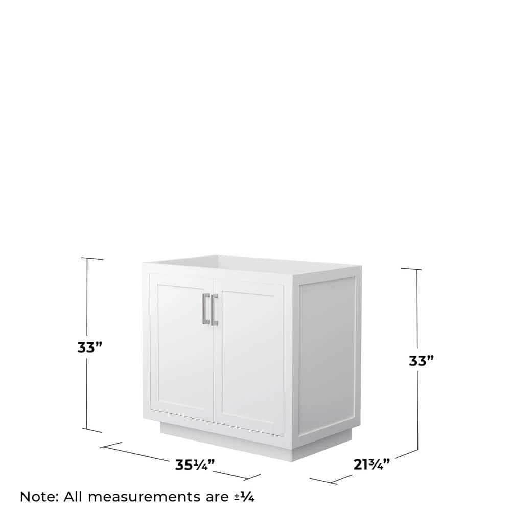 Wyndham Collection Miranda 35.25 in. White Bathroom Vanity Cabinet