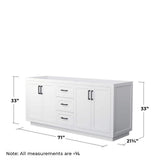 Wyndham Collection Miranda 71-inch Double Bath Vanity Cabinet in White