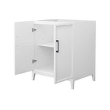 Wyndham Collection Elan 29" Bathroom Vanity Cabinet, White with Matte Black Trim