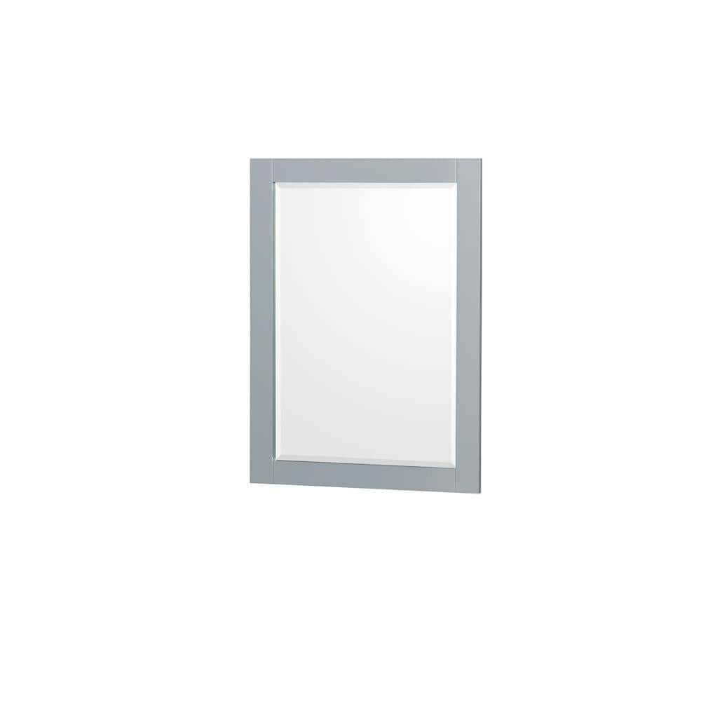 Wyndham Collection Sheffield 29" Gray Bathroom Vanity Cabinet with Mirror