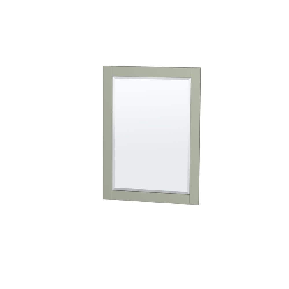 Wyndham Collection Sheffield 29" Light Green Bathroom Vanity Cabinet with Mirror