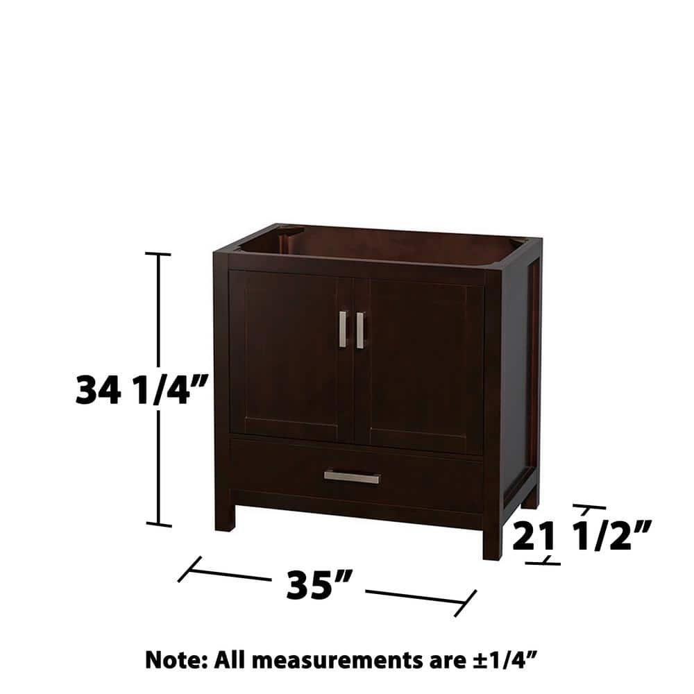 Wyndham Collection Sheffield 35" Bathroom Vanity Cabinet in Espresso