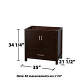 Wyndham Collection Sheffield 35" Bathroom Vanity Cabinet in Espresso