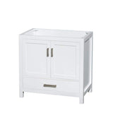 Wyndham Collection Sheffield 35" White Bathroom Vanity Cabinet - No Top