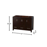 Wyndham Collection Sheffield 47 in. Bathroom Vanity Cabinet, Espresso Finish
