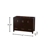 Wyndham Collection Sheffield 47" Bathroom Vanity Cabinet, Espresso Finish
