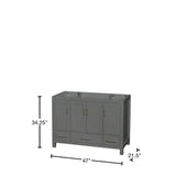 Wyndham Collection Sheffield 47 in. Single Bath Vanity Cabinet, Dark Gray
