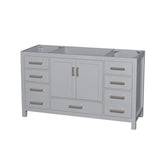 Wyndham Collection Sheffield 59" Gray Single Bath Vanity Cabinet without Top