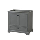 Wyndham Collection Deborah 35.25" Dark Gray Bathroom Vanity Cabinet without Top