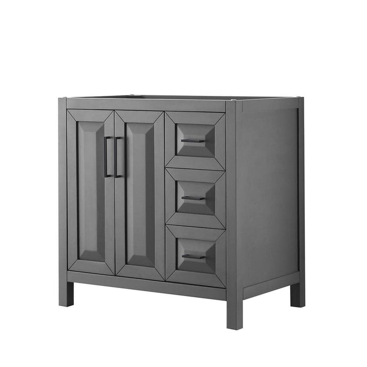 Wyndham Collection Daria 35" Bathroom Vanity Cabinet, Dark Gray, Freestanding