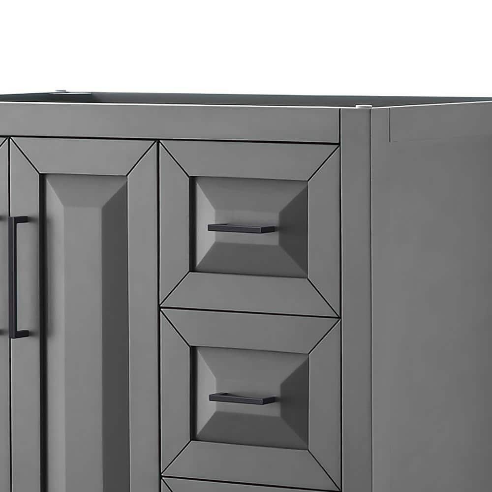 Wyndham Collection Daria 35" Bathroom Vanity Cabinet, Dark Gray, Freestanding