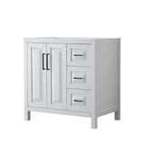 Wyndham Collection Daria 35" Bathroom Vanity Cabinet, White, Freestanding Design
