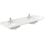 Wyndham Collection 72 in. Quartz Double Sink Bathroom Vanity Top with White Rectangular Sinks