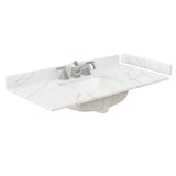 Wyndham Collection 42 in. Quartz White Bathroom Vanity Top with Sink