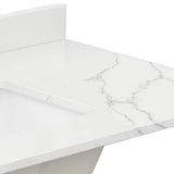 Wyndham Collection 42 in. Quartz White Bathroom Vanity Top with Sink