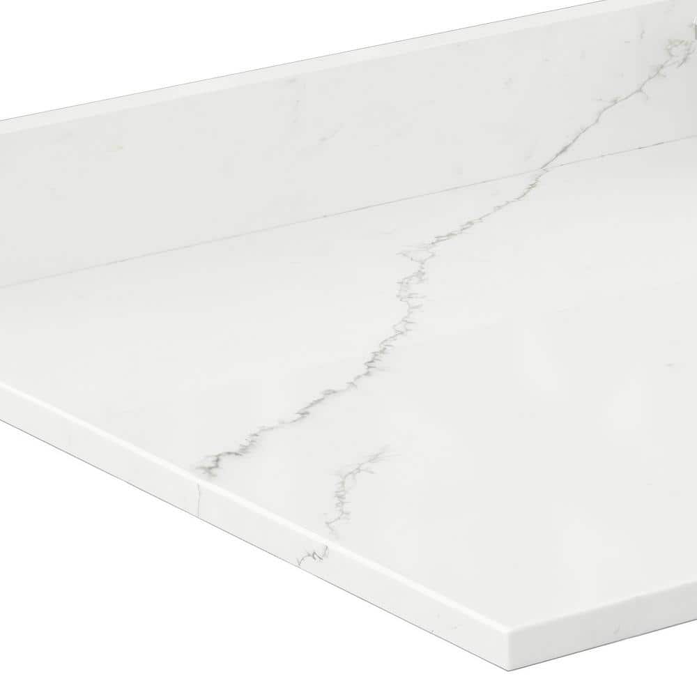 Wyndham Collection Quartz White Single Sink Bathroom Vanity Top - 48 in. x 22 in.