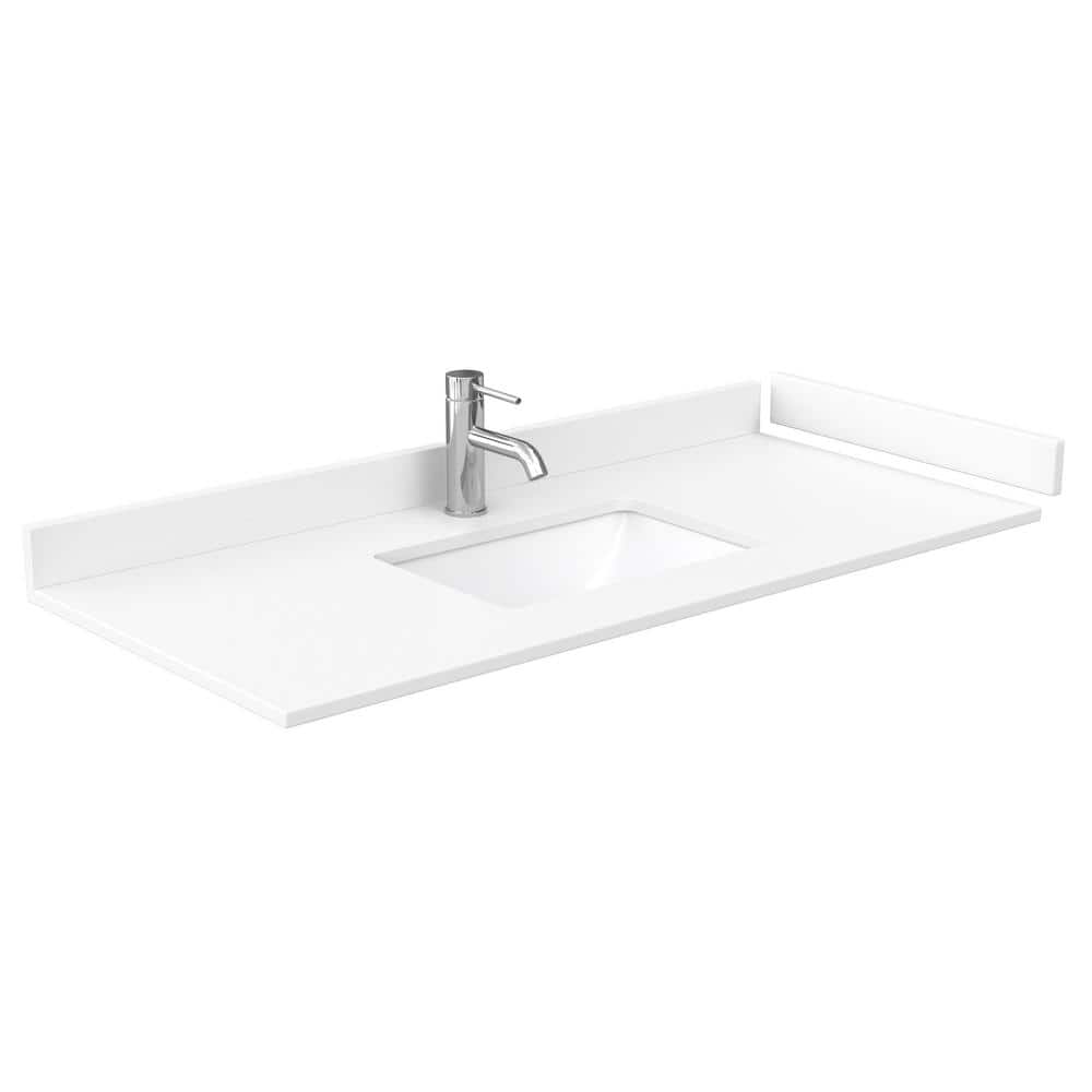 Wyndham Collection 48 in. Cultured Marble Vanity Top with White Basin