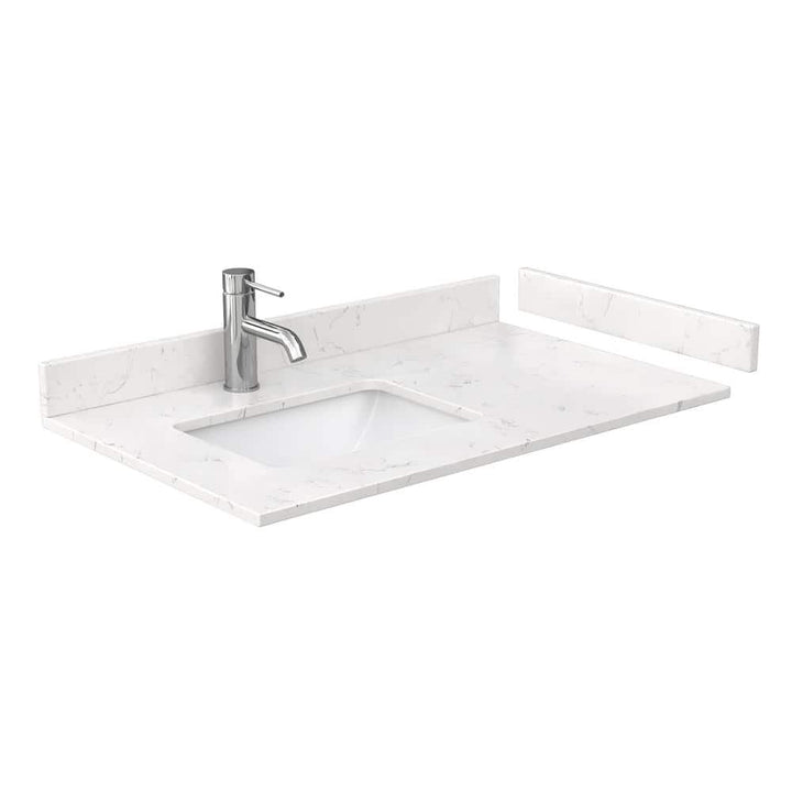Wyndham Collection 36 in. Cultured Marble Bathroom Vanity Top with Sink