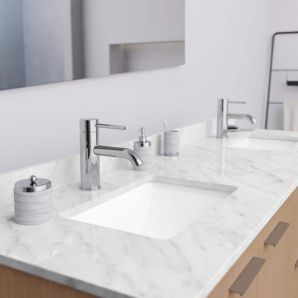 Wyndham Collection 80 in. Marble Double Basin Vanity Top with White Carrara Finish