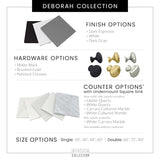 Wyndham Collection Deborah 72" Free Standing Double Vanity Set – Plywood Cabinet, White Carrara Marble Top, Rectangular Porcelain Sinks