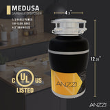 ANZZI Medusa Series 1/2 HP Continuous Feed Garbage Disposal