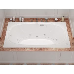 Universal Tubs Peridot 6 ft. Acrylic Rectangular Drop-in Whirlpool & Air Bathtub in White (48 x 78 in)