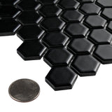 Merola Tile Metro Hex Matte Black 10-1/4 in. x 11-7/8 in. x 5 mm Porcelain Mosaic Tile (8.65 sq. ft. / Case)