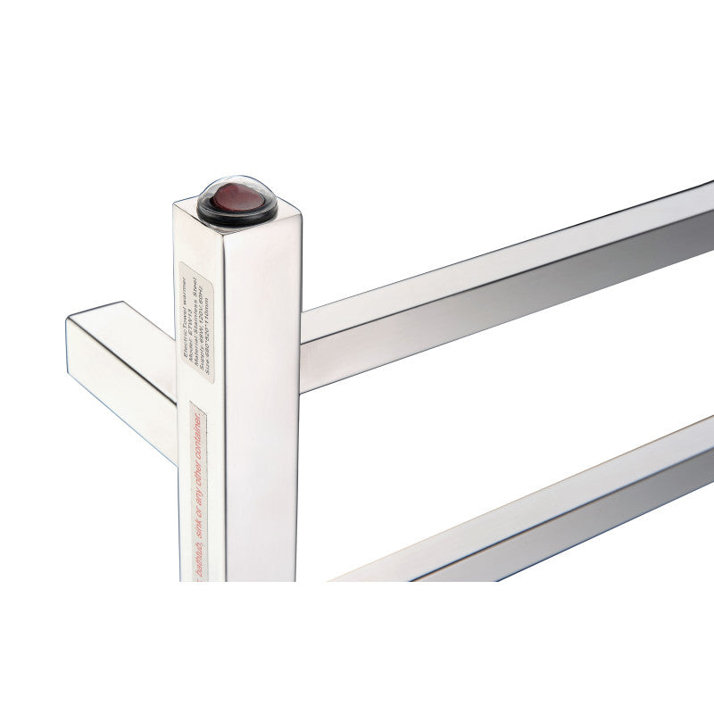 ANZZI Charles Series 6-Bar Stainless Steel Wall Mounted Electric Towel Warmer Rack, Brushed Nickel, 20.47" W x 26.77" H x 4.33" D