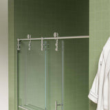 Xspracer Victoria 56-60 in. W x 76 in. H Sliding Frameless Shower Door in Brushed Nickel Finish with Clear SGCC Tempered Glass