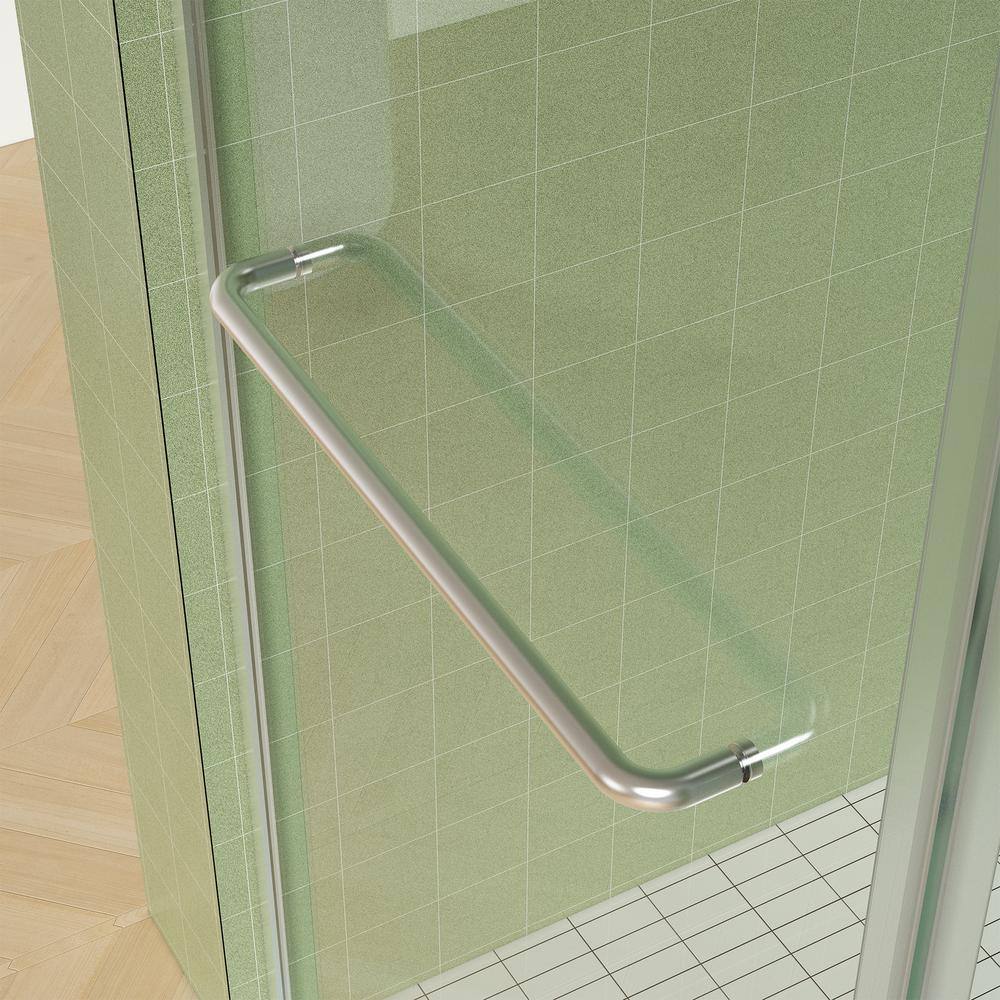 Xspracer Victoria 56-60 in. W x 76 in. H Sliding Frameless Shower Door in Brushed Nickel Finish with Clear SGCC Tempered Glass