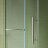 Xspracer Victoria 56-60 in. W x 76 in. H Sliding Frameless Shower Door in Brushed Nickel Finish with Clear SGCC Tempered Glass