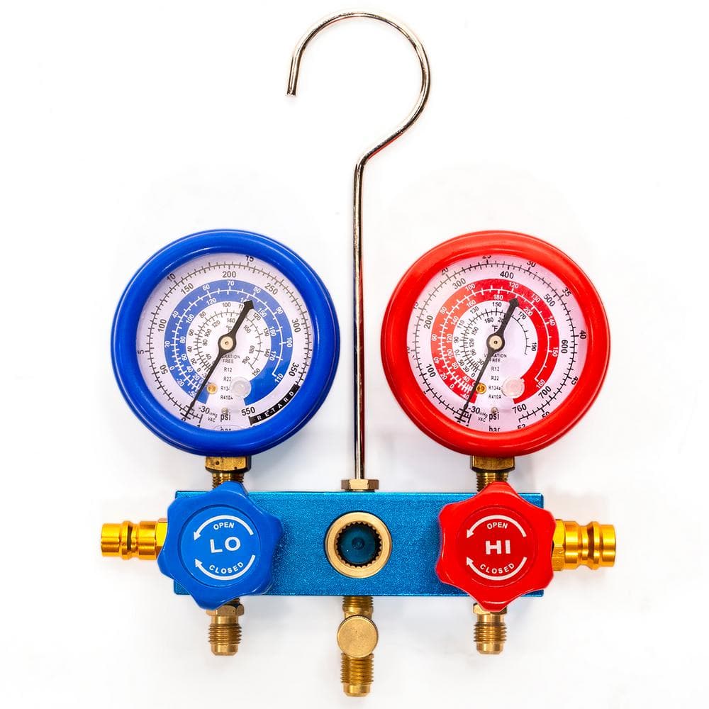 XtremepowerUS 1/4 HP 3 CFM Air Vacuum Pump HVAC A/C Refrigerant Kit with AC Manifold Gauge Set