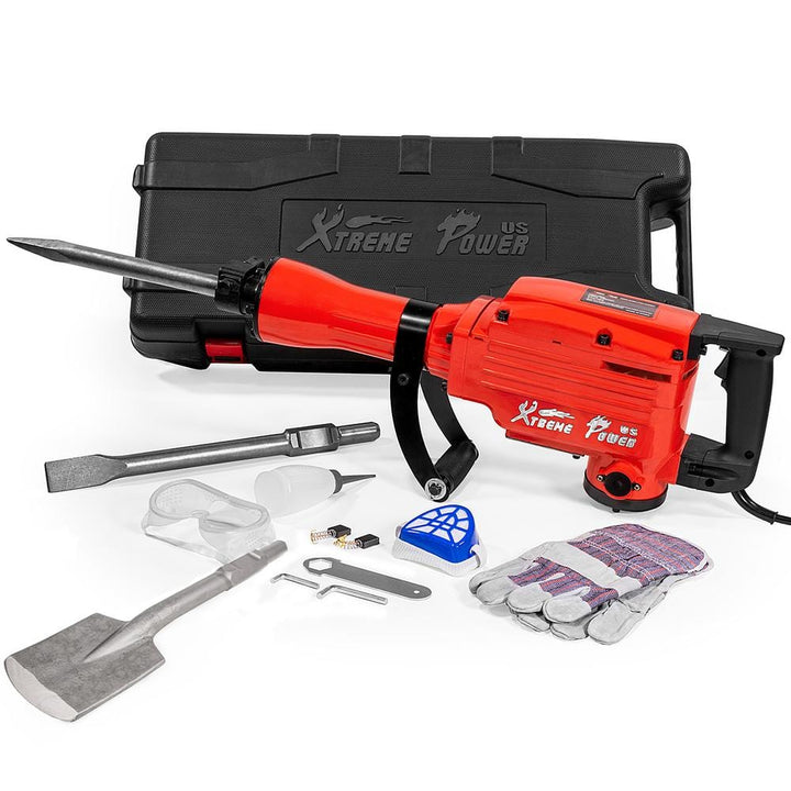 XtremepowerUS 2200-Watt Heavy-Duty Electric Demolition Jack Hammer Concrete Breaker with Asphalt Cutter Chisel Bit