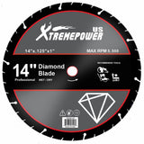 XtremepowerUS 14 in. x 0.125 in. x 1 in. Diamond Metal Steel Cut Off Saw Blade Wheel Abrasive