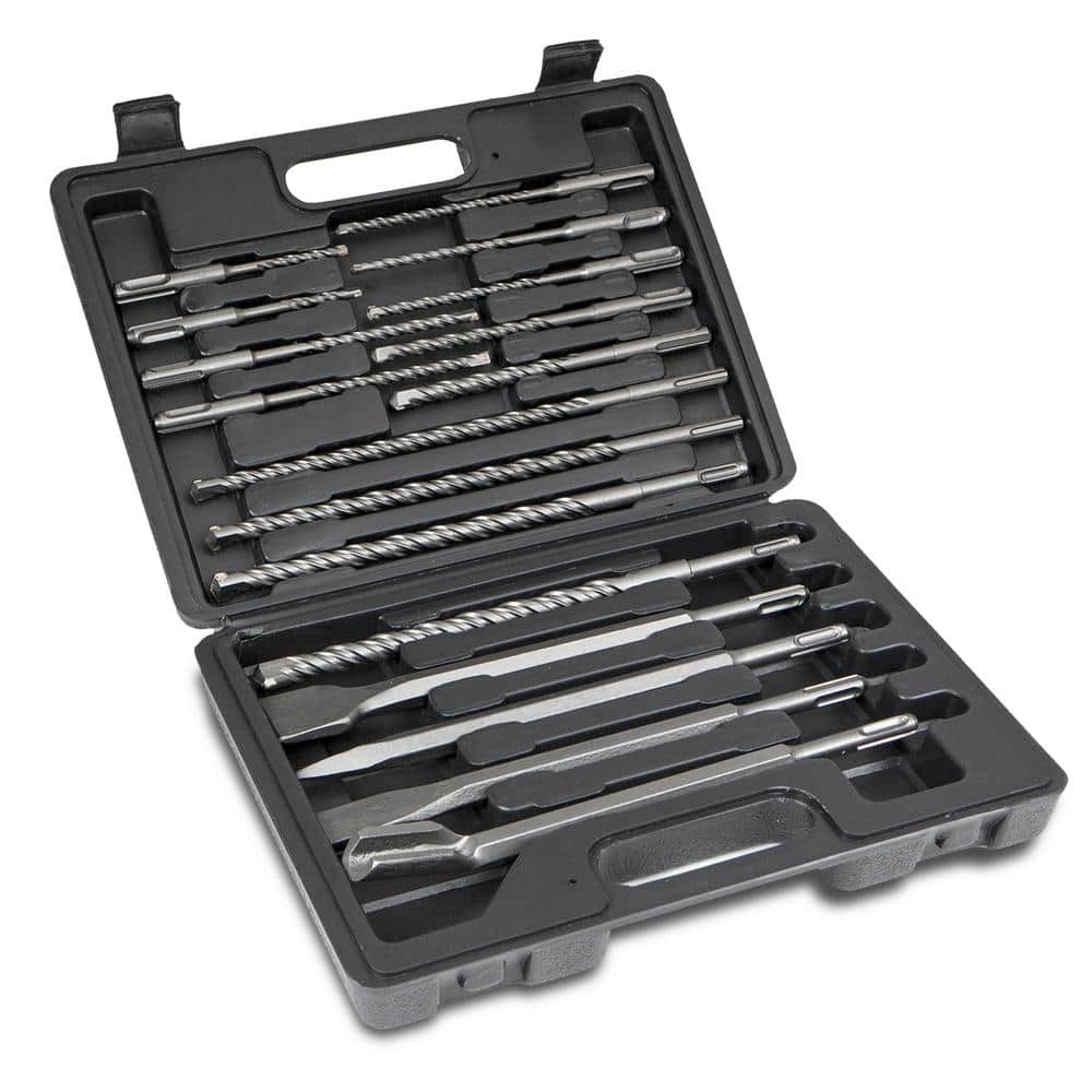 XtremepowerUS SDS-Plus Tungsten Carbide Rotary Hammer Drill and Chisel Metric Bit Set (17-piece)