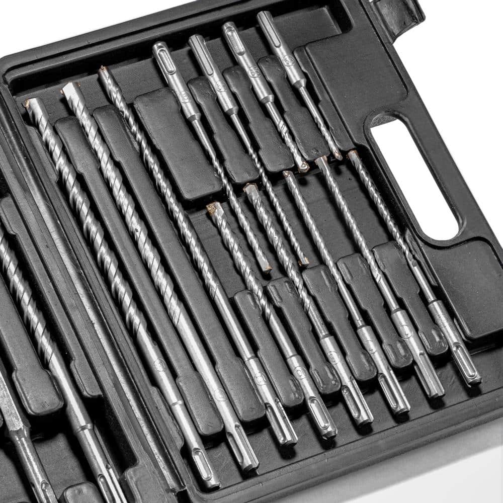 XtremepowerUS SDS-Plus Steel Rotary Hammer Drill and Chisel Metric Bit Set (17-Piece)