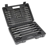XtremepowerUS SDS-Plus Steel Rotary Hammer Drill and Chisel Metric Bit Set (17-Piece)
