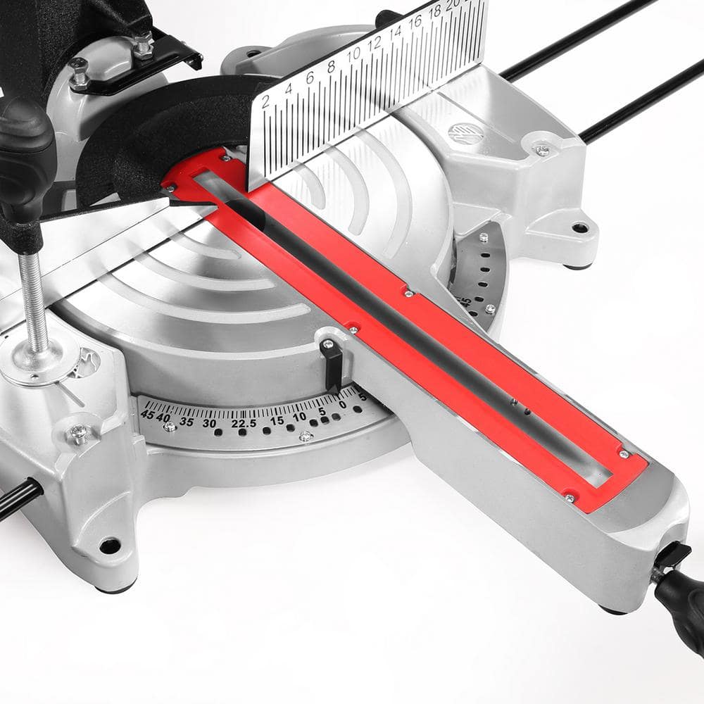 XtremepowerUS 10 in. 110-Volt Corded Single Bevel Sliding Compound Power Compact Miter Saw with Beam Guide