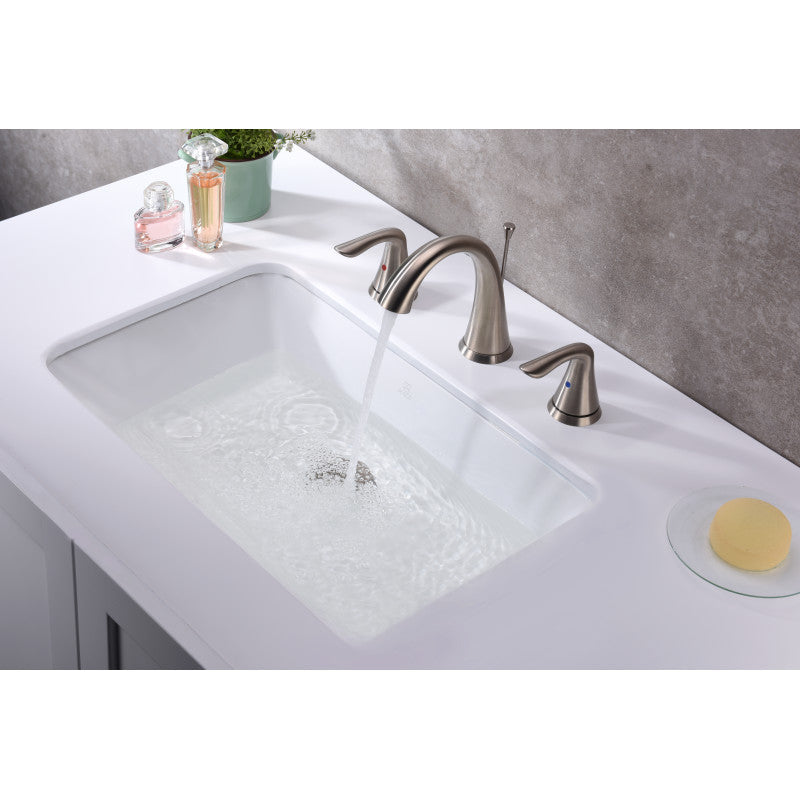 ANZZI Rhodes Series 21 in. Ceramic Undermount Sink Basin in White