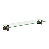 Moen Banbury Wall-Mount Clear Glass Vanity Shelf, Brushed Nickel, 22-3/4 in W x 5-4/25 in L x 3 in H