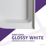 ANZZI Randi 36 in. x 36 in. Neo-Round Double Threshold Shower Base, Gloss White, Center Drain