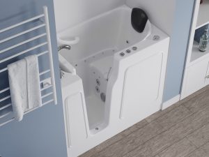 Universal Tubs HD Series 46 in. Right Drain Quick Fill Walk-In Whirlpool Bath Tub with Powered Fast Drain – White