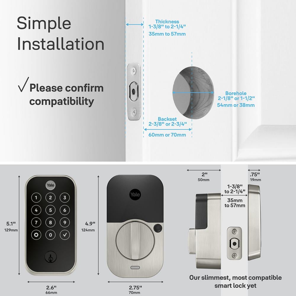 Yale Assure Lock 2; Smart Door Lock with WiFi and Touchscreen Keypad; Black Suede