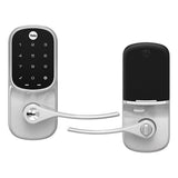 Yale Door Lever Lock with Touchscreen Keypad; Satin Nickel